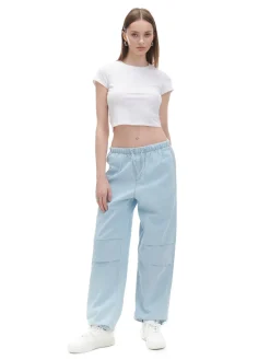 Cropp Jeansy*Jasnoe jeansy parachute niebieski