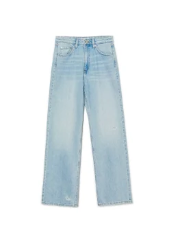 Cropp Jeansy*Jasnoe jeansy wide leg niebieski