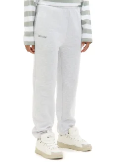 Cropp Spodnie*Jasnoszare dresowe joggery z nadrukiem jasnyszary