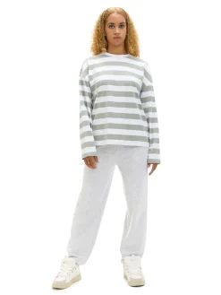 Cropp Spodnie*Jasnoszare dresowe joggery z nadrukiem jasnyszary