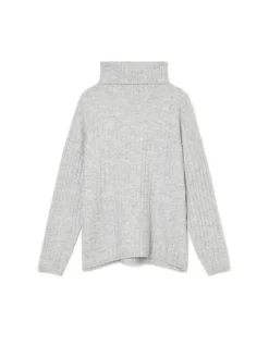 Cropp Swetry*Jasnoszary sweter z golfem jasnyszary