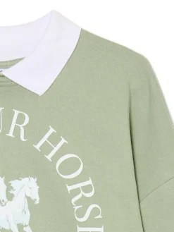 Cropp Bluzy*Jasnozielona bluza z kołnierzykiem zielony