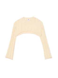 Cropp Swetry*Jasny krótki sweter kremowy