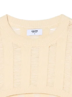 Cropp Swetry*Jasny krótki sweter kremowy