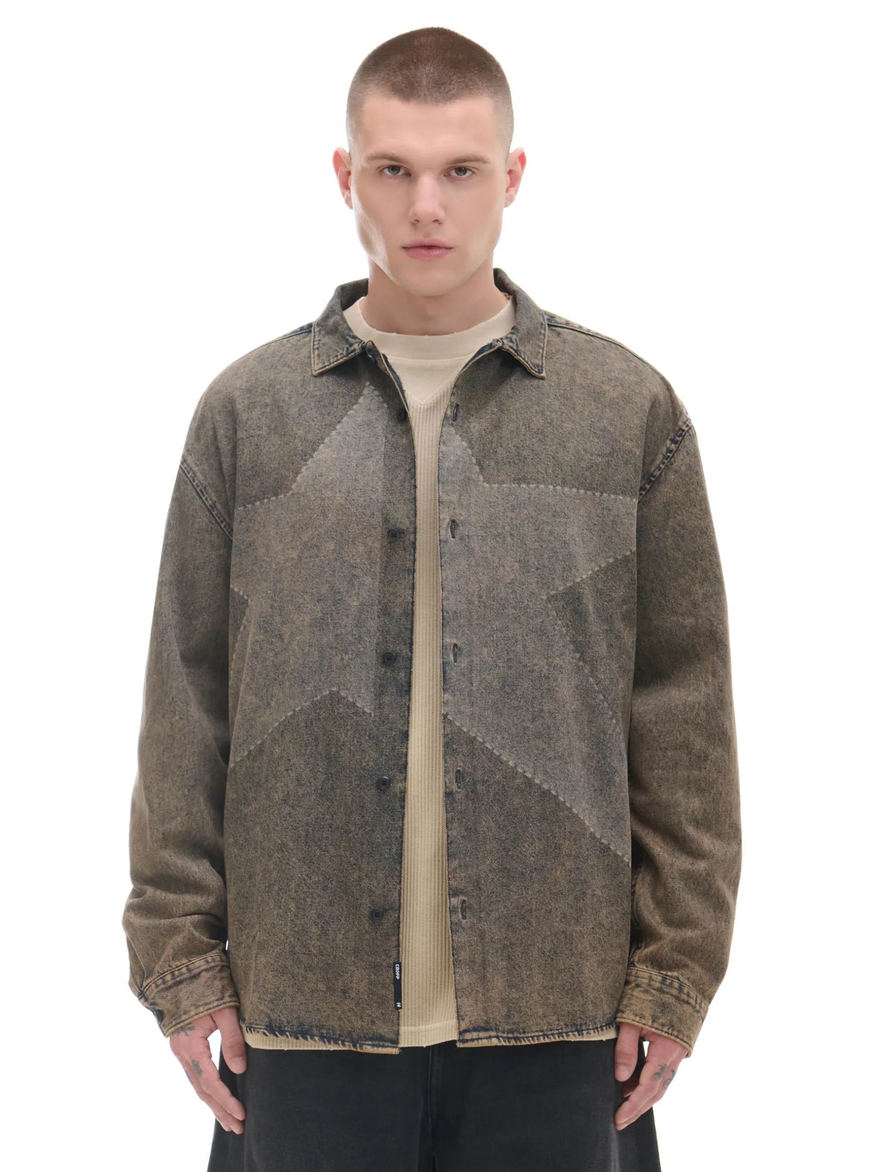 Cropp Denim|Koszule*Jeansowa koszula vintage szary