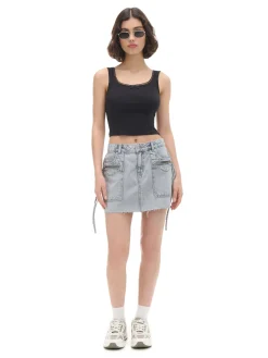 Cropp Spódnice*Jeansowa spódnica mini jasnyszary