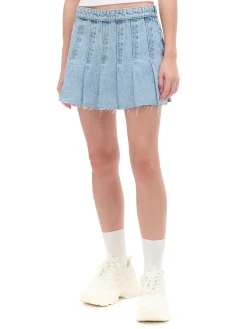 Cropp Spódnice*Jeansowa spódniczka z zakładkami błękitny