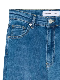 Cropp Jeansy*Jeansowe spodnie slim flare niebieski