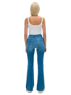 Cropp Jeansy*Jeansowe spodnie slim flare niebieski