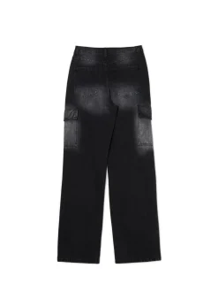 Cropp Jeansy*Jeansy baggy TALL z efektem sprania czarny