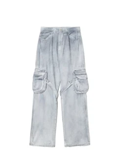 Cropp Jeansy*Jeansy baggy z efektem sprania jasnyszary