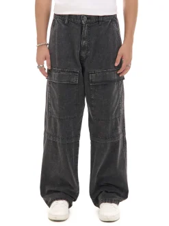 Cropp Baggy|Spodnie*Jeansy baggy z efektem znoszenia szary