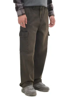 Cropp Jeansy|Baggy*Jeansy baggy z kieszeniami cargo brązowy