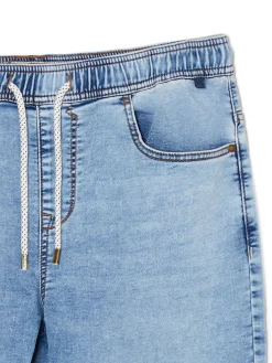 Cropp Jeansy*Jeansy jogger z ozdobnymi przeszyciami niebieski