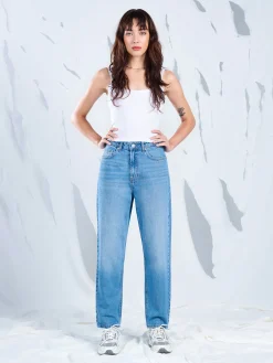 Cropp Jeansy*Jeansy mom z wysokim stanem niebieski