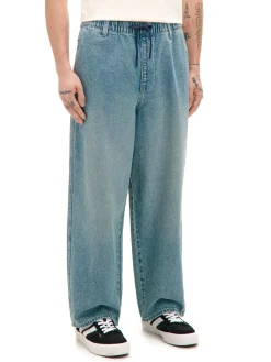 Cropp Jeansy*Jeansy skater z gumą w pasie niebieski