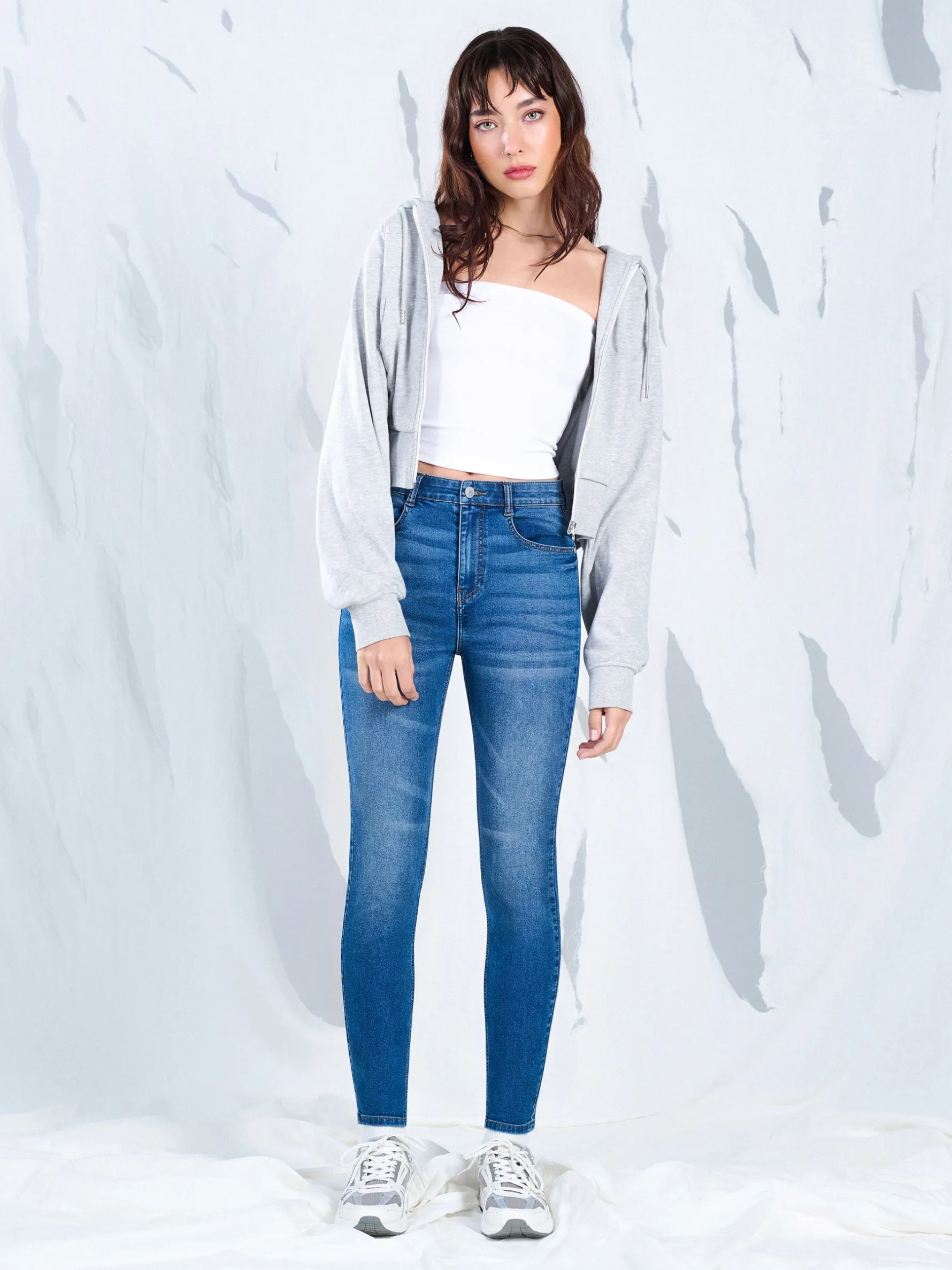 Cropp Jeansy*Jeansy skinny z kieszeniami niebieski