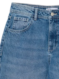 Cropp Jeansy*Jeansy straight z efektem sprania niebieski