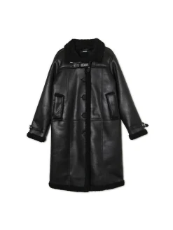 Cropp Kurtki, Płaszcze|Kożuszki, Futerka*Jednorzędowy płaszcz ze sztucznej skóry czarny