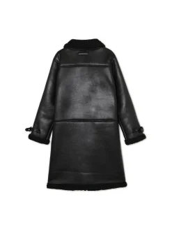 Cropp Kurtki, Płaszcze|Kożuszki, Futerka*Jednorzędowy płaszcz ze sztucznej skóry czarny