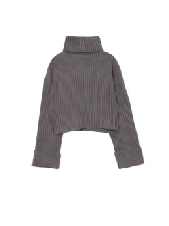 Cropp Swetry*Jesienny sweter oversize z golfem szary