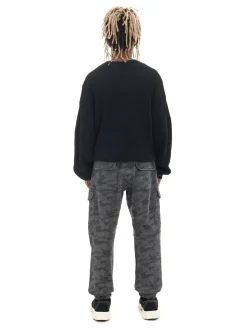 Cropp Spodnie*Joggery cargo z nadrukiem moro szary