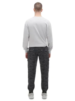 Cropp Spodnie*Joggery cargo z nadrukiem moro szary