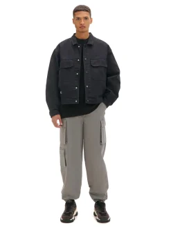 Cropp Spodnie*Joggery loose z kieszeniami cargo szary