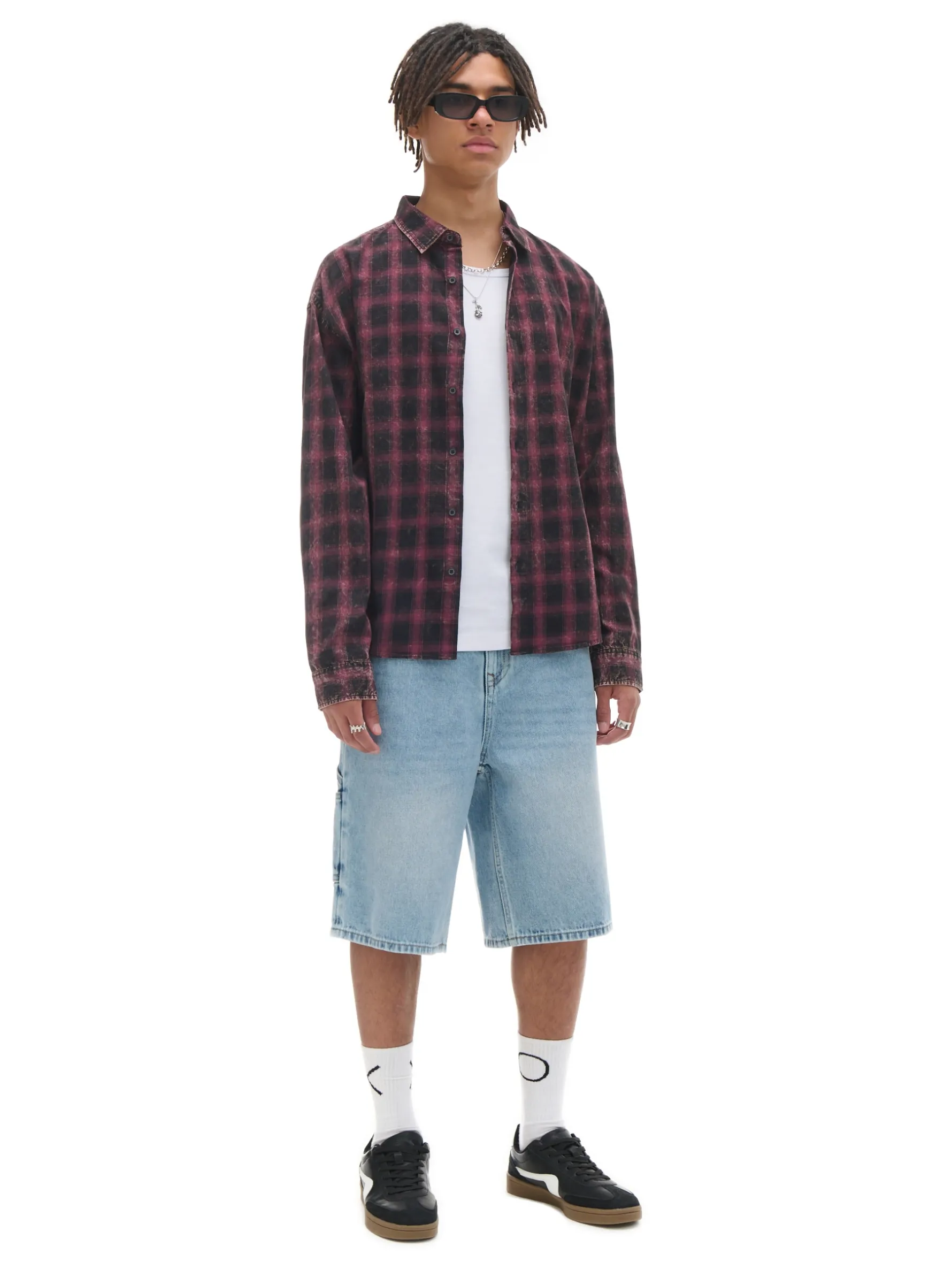 Cropp Koszule*Koszula oversize w kratę czarny