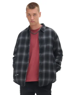 Cropp Koszule*Koszula w kratę z haftem czarny