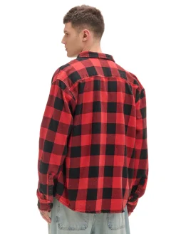 Cropp Koszule*Koszula w kratę z postrzępieniami czerwony