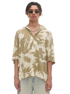 Cropp Koszule*Koszula z krótkim rękawem i deseniem kremowy