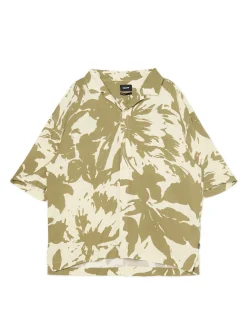 Cropp Koszule*Koszula z krótkim rękawem i deseniem kremowy