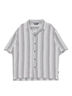 Cropp Koszule*Koszula z krótkim rękawem w paski jasnyszary