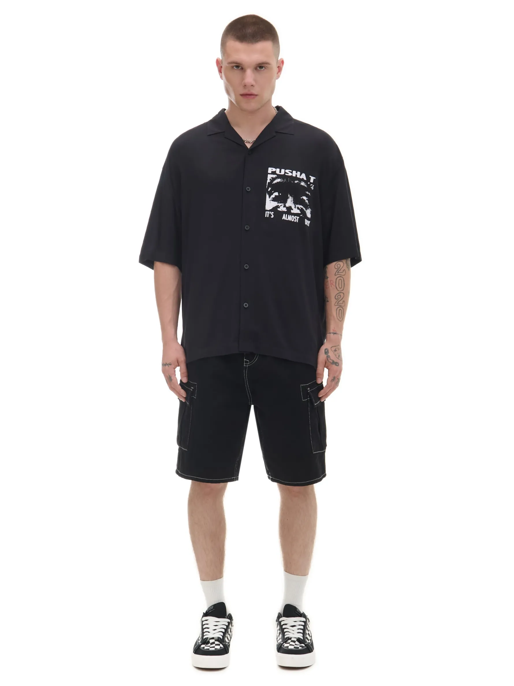 Cropp Koszule*Koszula z nadrukiem Pusha T. czarny