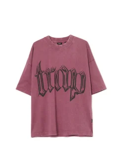 Cropp Koszulki*Koszulka comfort z nadrukiem różowy