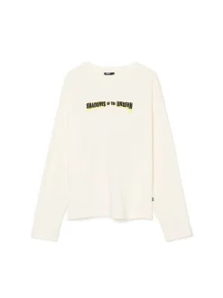 Cropp Koszulki*Koszulka longsleeve z autorskimi nadrukami kremowy