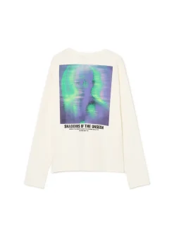 Cropp Koszulki*Koszulka longsleeve z autorskimi nadrukami kremowy