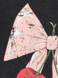 Cropp Koszulki, Topy*Koszulka oversize z motywem wiśni szary