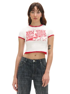 Cropp Koszulki, Topy*Koszulka z kontrastowym wykończeniem wielobarwny