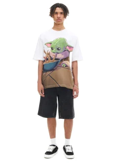 Cropp Koszulki*Koszulka z nadrukiem Baby Yoda biały