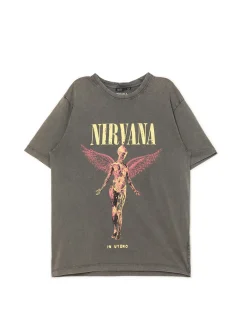 Cropp Koszulki*Koszulka z nadrukiem Nirvana szary