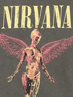 Cropp Koszulki*Koszulka z nadrukiem Nirvana szary