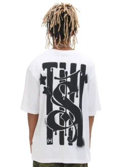 Cropp Koszulki*Koszulka z nadrukiem po obu stronach biały