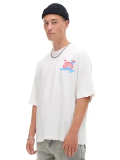 Cropp Koszulki*Koszulka z napisem graffiti kremowy