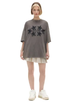 Cropp Koszulki, Topy*Koszulka z naszywkami w gwiazdki jasnyszary