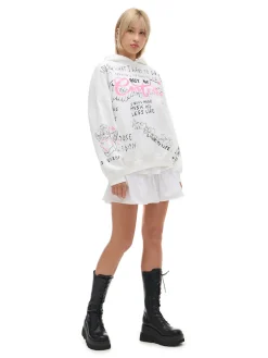 Cropp Unisex|Unisex*Kremowa bluza oversize z nadrukiem UNISEX kremowy