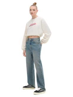 Cropp Koszule, Bluzki|Sety*Kremowa bluzka z nadrukiem i regulacją kremowy