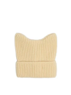 Cropp Czapki*Kremowa czapka z kocimi uszkami kremowy
