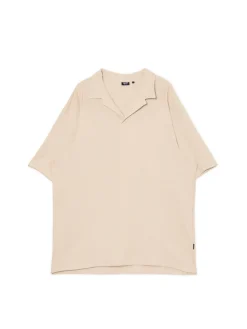 Cropp Koszulki*Kremowa gładka koszulka polo kremowy